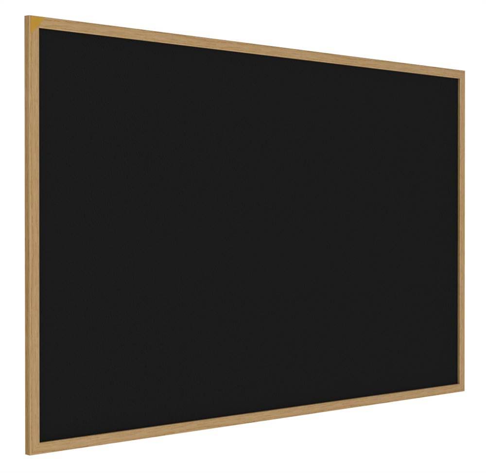 Ghent 36.5x22 x 60.5x22 Wood Frame, Oak Finish Recycled Rubber Bulletin Board - Black