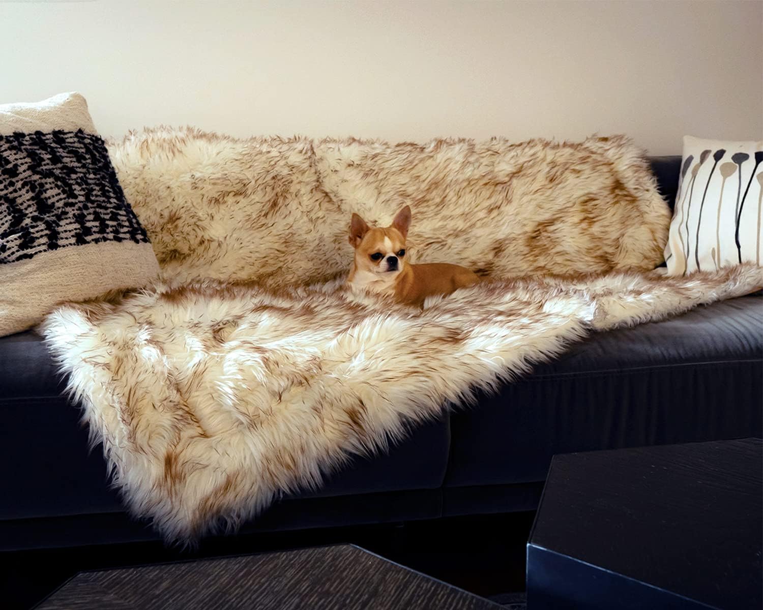 Waterproof Dog Blanket, Plush Throw for Sleeping, Whelping, and Comfort, Pet Fur, Bed, Car, Couch, and Furniture Protection with Soft, Stain Resistant Surface, Machine Washable (60