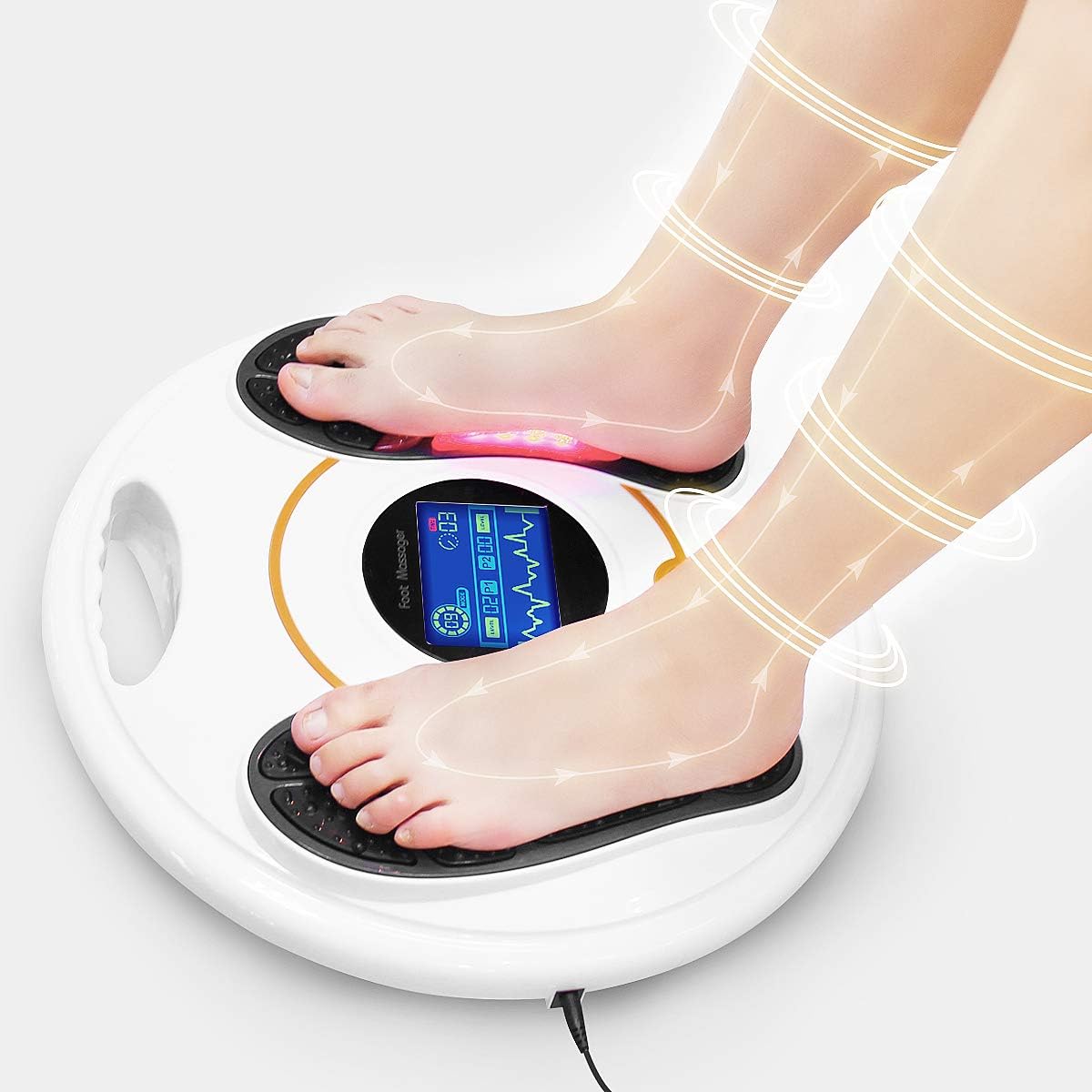 Foot Circulation Plus (FSA or HSA Eligible)- EMS Feet and Legs Massager Machine for Neuropathy- Nerve Muscle Massage Stimulator to Reduce Swelling Foot Calf Ankle Leg and Body Pain Reflexology