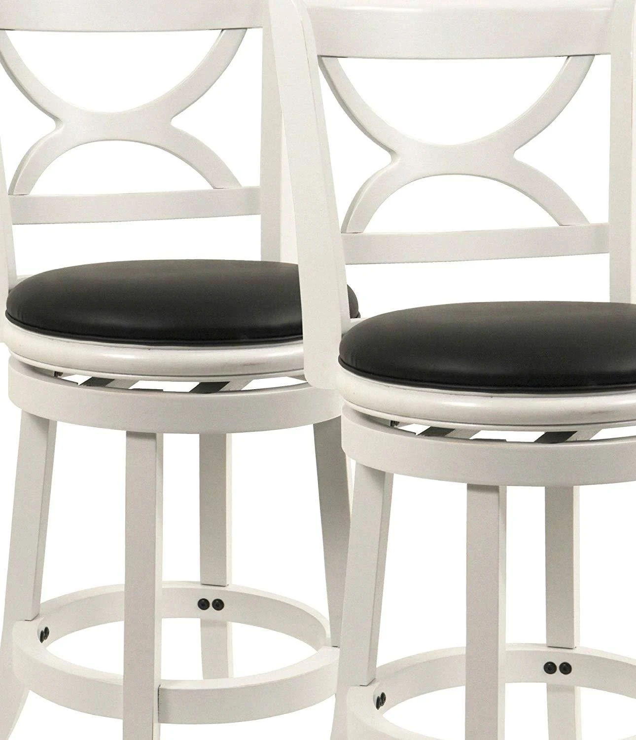 Boraam 3724 Florence Stool, 24-Inch, Distressed White, 2-Pack