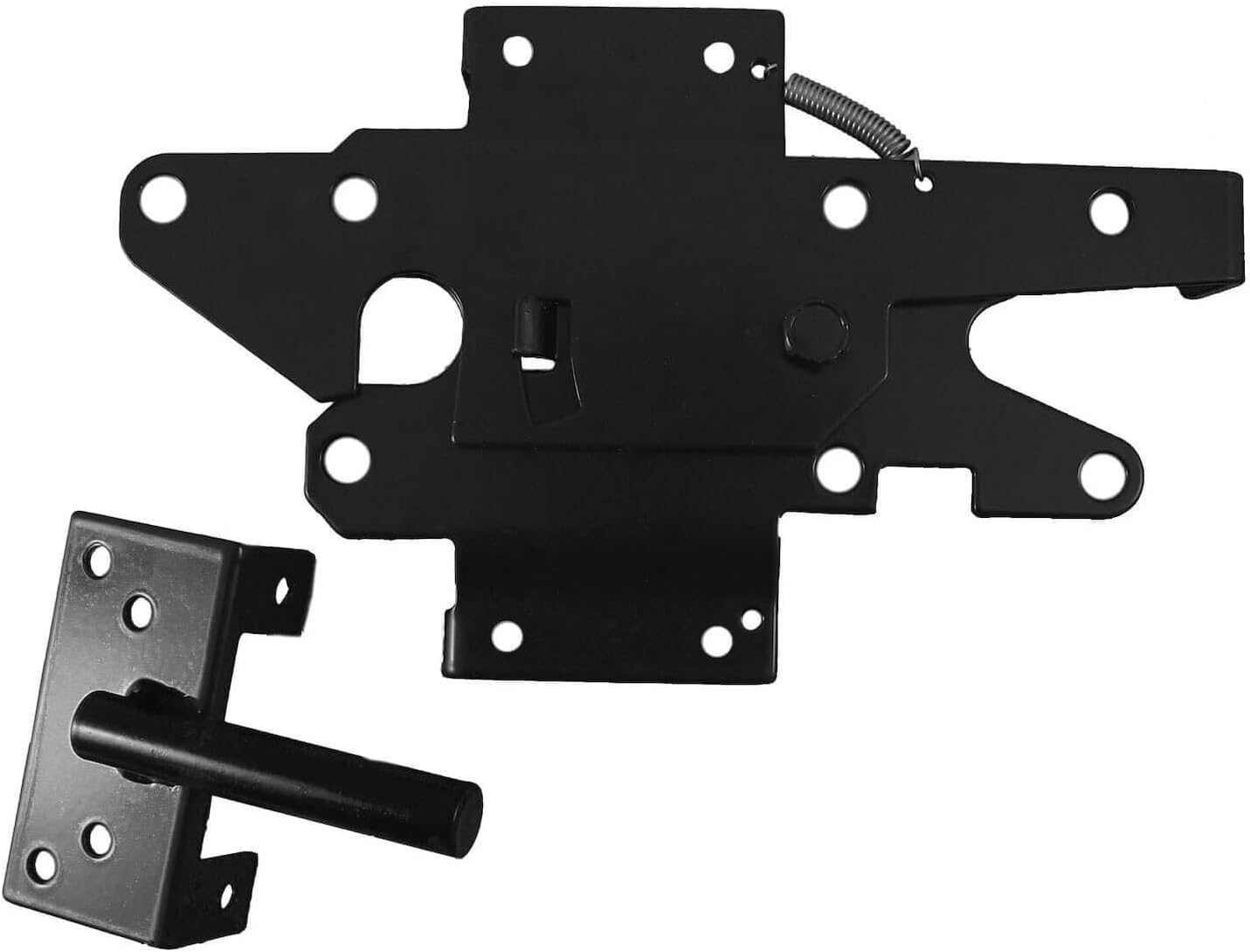 Vinyl Gate Latch Black (for Vinyl, Wood, PVC etc Fencing) Fence Gate Latch w/Mounting Hardware - Gate Latches Have a 90 Degree Bracket Resulting in a Positive Latch to Gate Connection Pack of 2
