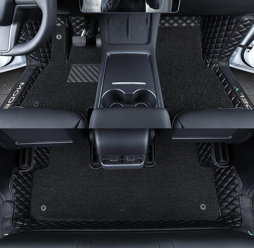 ZYCHUANGYING Cargo Liner Mats Compatible for Tesla Model 3 Custom Trunk Mats Full-Coverage Car Cargo Mat(Black with Black Stitching)