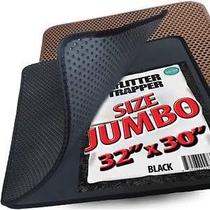 Iprimio Cat Litter Trapper EZ Clean Mat, Black, Jumbo
