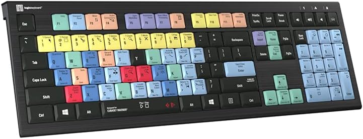 Logickeyboard Compatible with Astra Backlit PC -Windows 7-11- Shortcut Keyboard Steinberg Cubase 10 & Nuendo 8- LKBU-CBASE-APBH-US