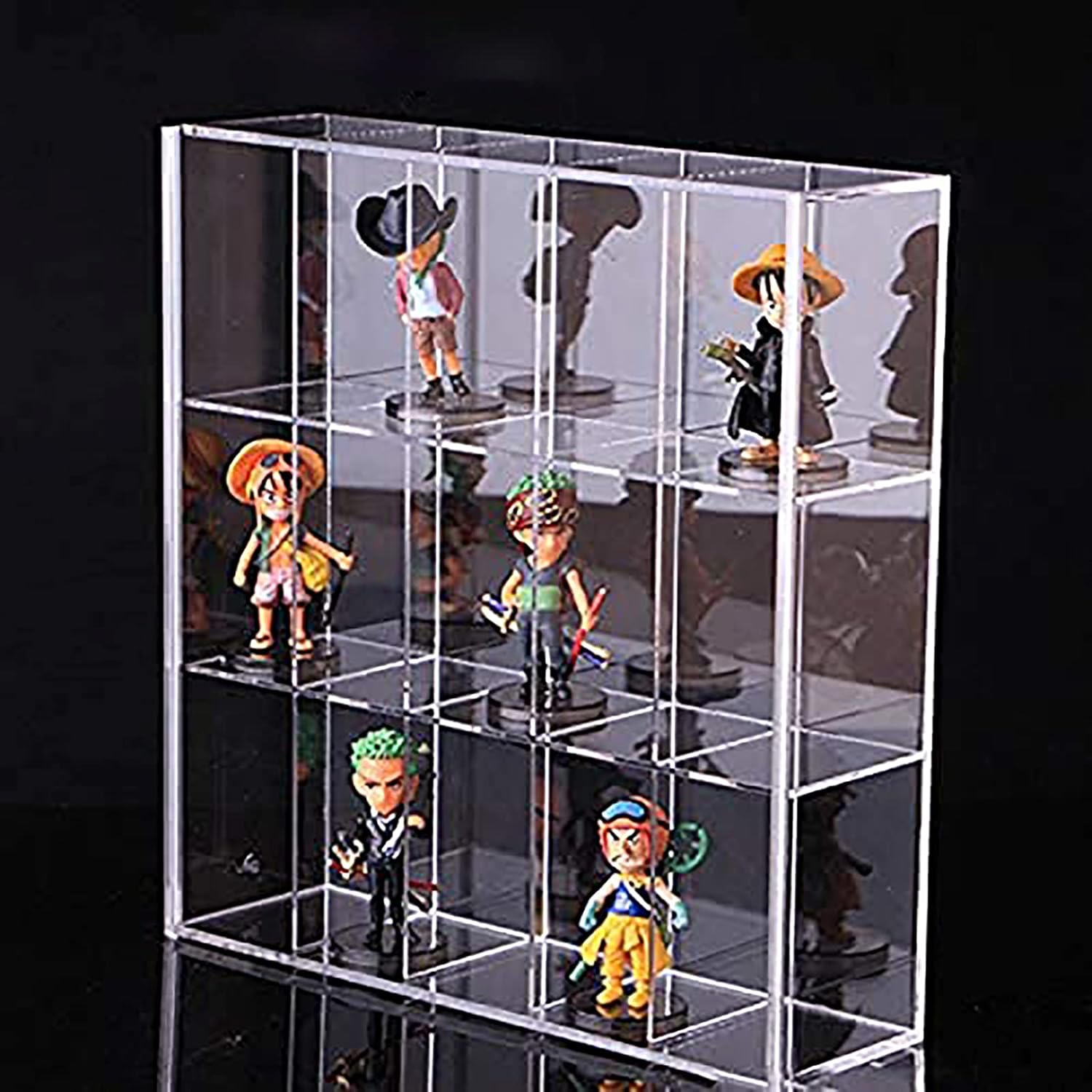 ELEpure Clear Acrylic Display Case, Cabinet for Mini Funko Pop Figures, 15 Compartments Dustproof Protection Showcase for Mini Toys/Rock Stone, Each Compartment: 2” W x 2.95” D x 3.54”H Pack of 2