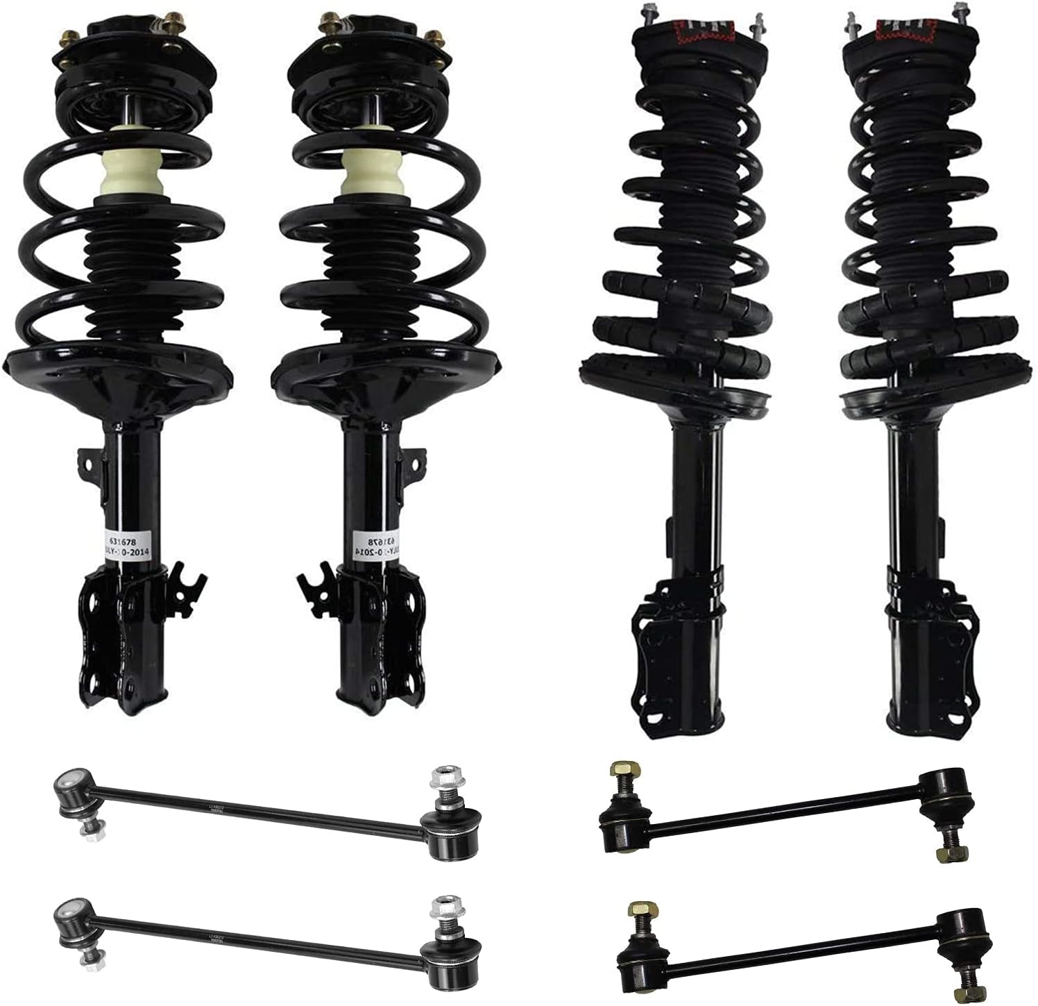 Detroit Axle - Front & Rear Strut Assembly + Front Sway Bar Links Replacement for Toyota Avalon Solara Camry Lexus ES300 3.0L Only - 8pc Set