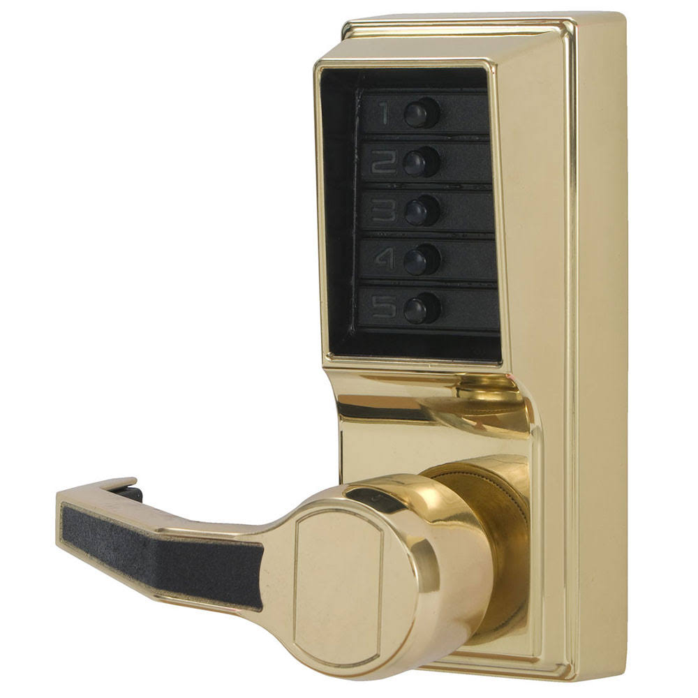 Kaba Access L1000 Pushbutton Lever Trim LH Brass - LL1011-03-41
