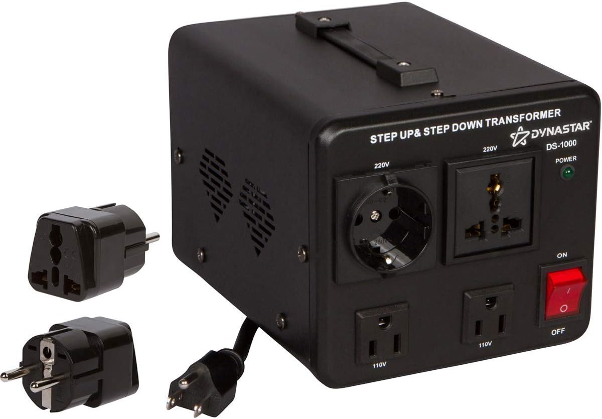 Dynastar Step Up & Step Down Voltage Converter and Transformer, 110-220 to 220-240 Volts; Heavy Duty, Extra Durable Lifetime Coil, 5-Year-Warranty, 1000 Watts Pack of 2