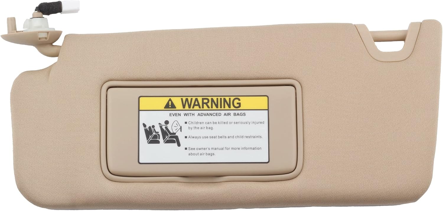 Dasbecan Gray Left Driver Side Sun Visor with Light Compatible with Honda Accord 2008 2009 2010 2011 Replaces 83280-TA5-A51ZA 83280TA5A51ZA