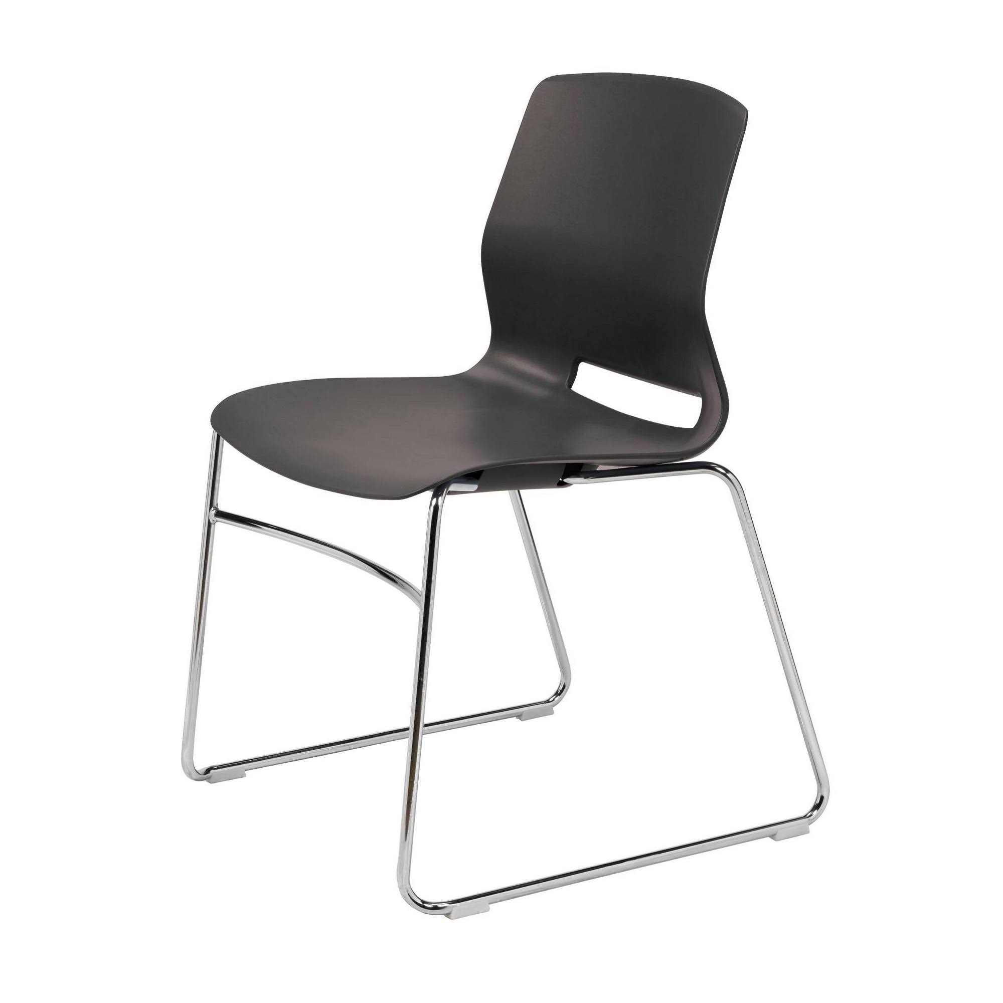 Olio Designs Lola Sled-Base Office Stack Chair, Black