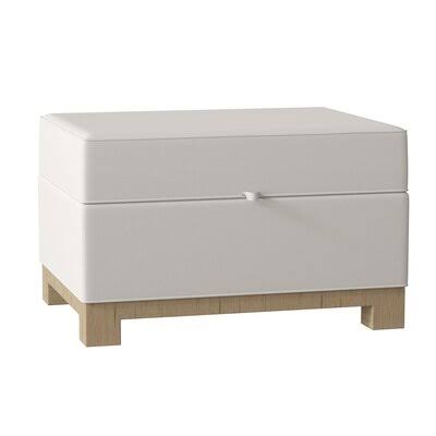 Brandes Storage Ottoman Winston Porter Body Fabric: Cape White, Leg Color: Black