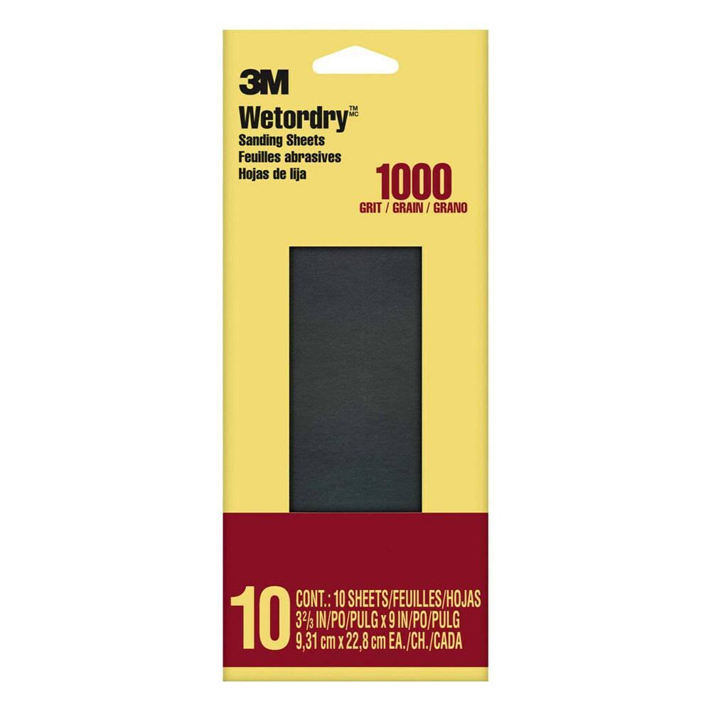 3M Imperial Wetordry 3-2/3 in. x 9 in. 1000 Grit Sandpaper ((10-Pack) (Case of 18))