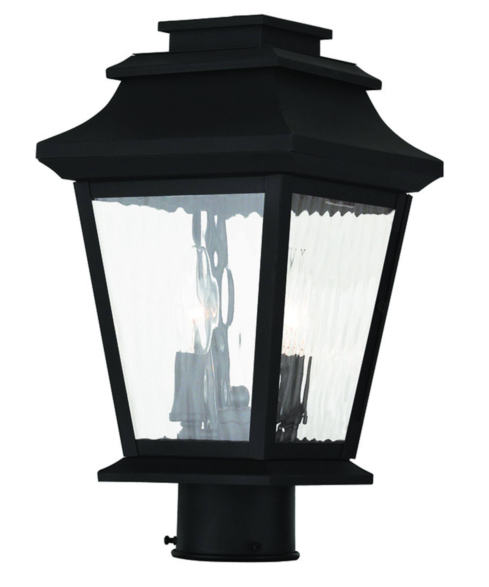 Livex Lighting Hathaway 2 Light Outdoor Post Lantern, Black 20234-04