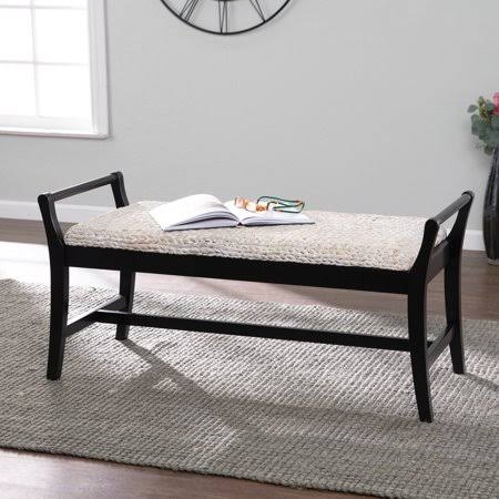 Southern Enterprises Kayrina Water Hyacinth Bench, Black
