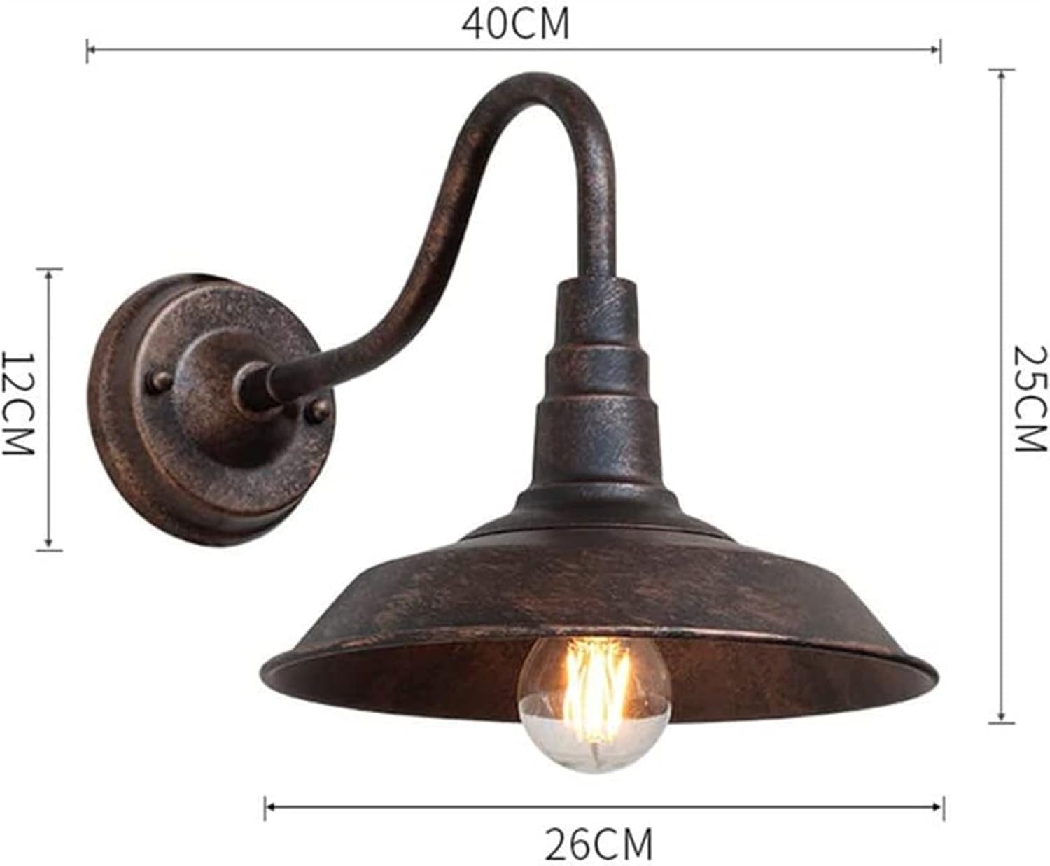 BTKDIDDDDD Wall lamp Casual Outside Wall Light Metal E27 Retro Indoor Outdoor Hallway Living Room Terrace Stairs 40X25CM Wall Light