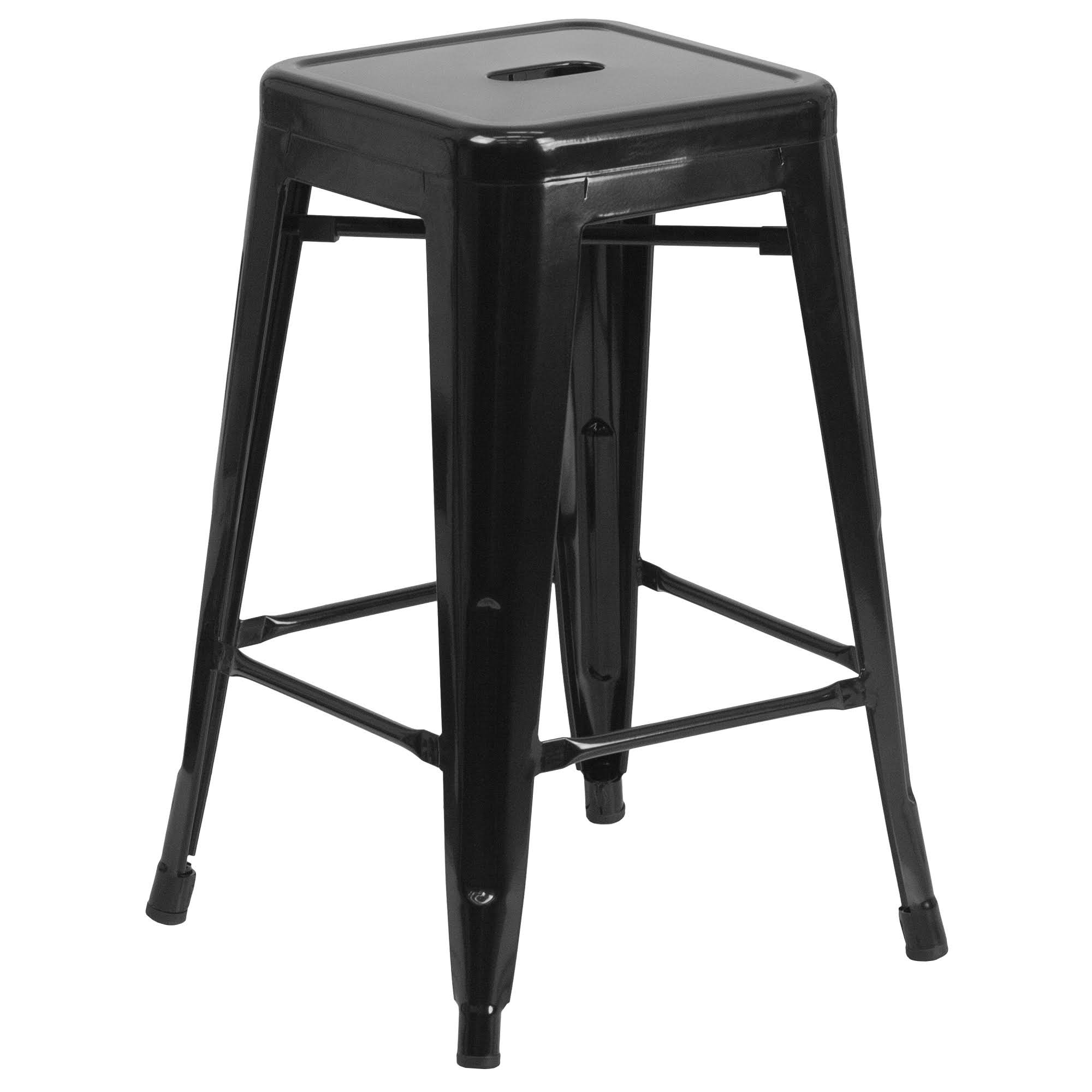 24x22 Black Industrial Outdoor Furniture Patio Counter Height Stool