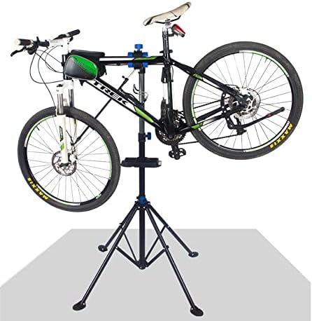 Cross Land Bike Repair Stand with Quick Release Bicycle Maintenance Rack Bike Workstand Height Adjustable and Portabl with Tool Tray Extensible Bike Repair Rack for Road & Mountain Bikes