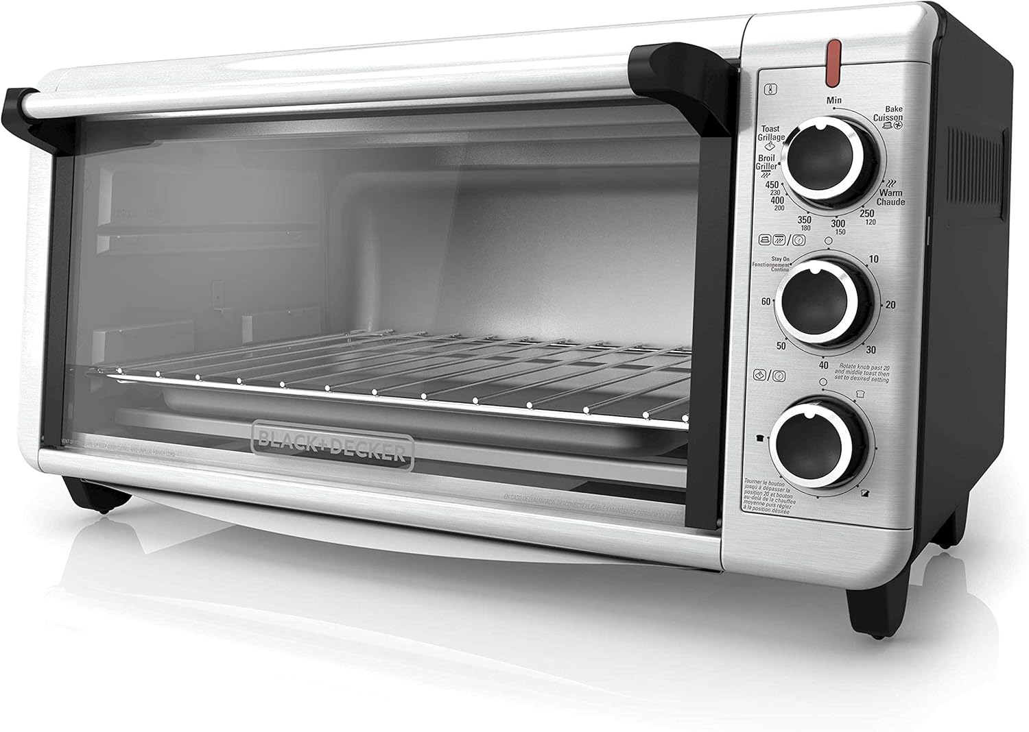 BLACK+DECKER TO3240XSBD 8-Slice Extra Wide Convection Countertop Toaster Oven, Includes Bake Pan, Broil Rack & Toasting Rack, Stainless Steel/Black Convection Toaster Oven Pack of 2