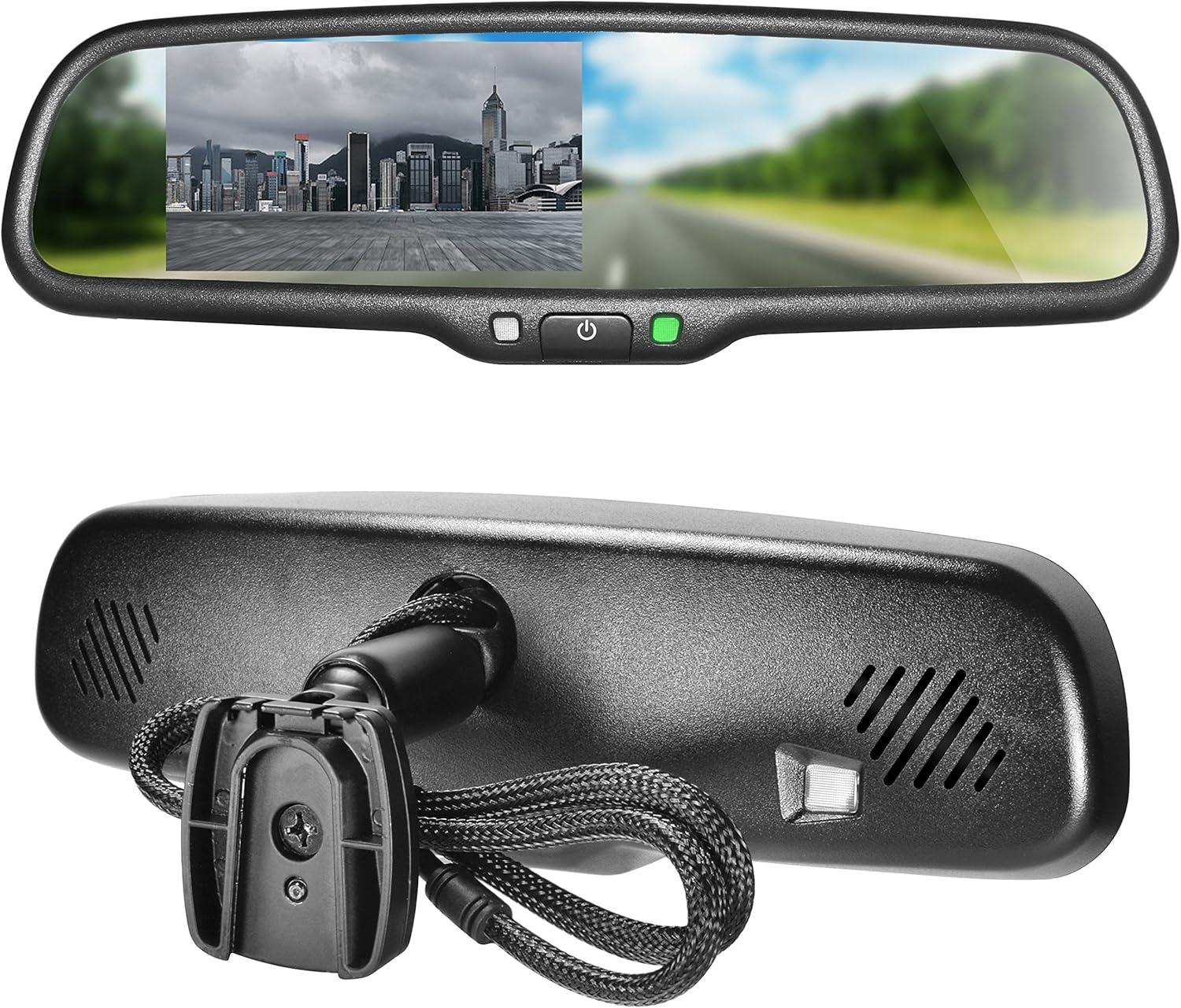 Master Tailgaters OEM Rear View Mirror with 4.3&rdquo; LCD Screen and Waterproof 170&deg; Backup Camera Kit
