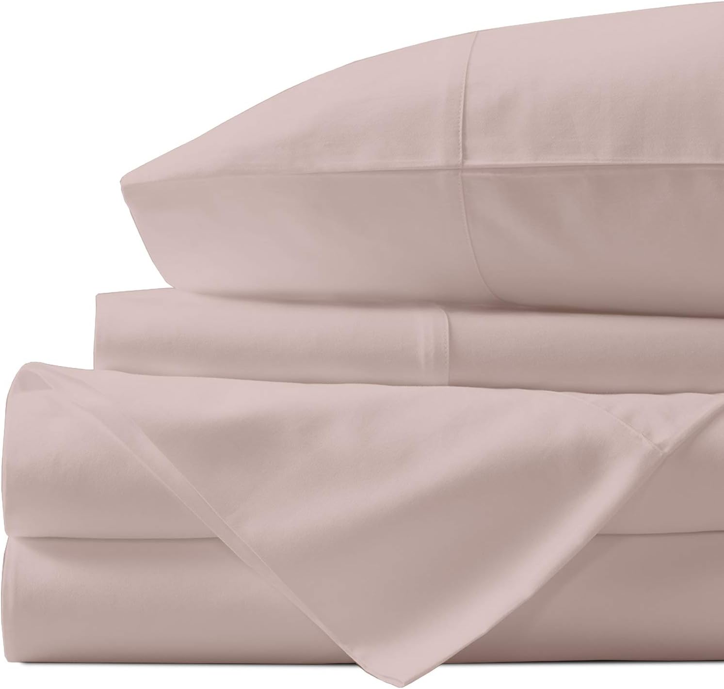 Natural Egyptian Cotton Sheets Queen-Size - 1000 Thread Count Sateen Weave, Luxe 4 Piece White Bedding Set, Long Staple Cotton Soft Bed Sheets, 16 Inch Elasticized Deep Pocket Pack of 2
