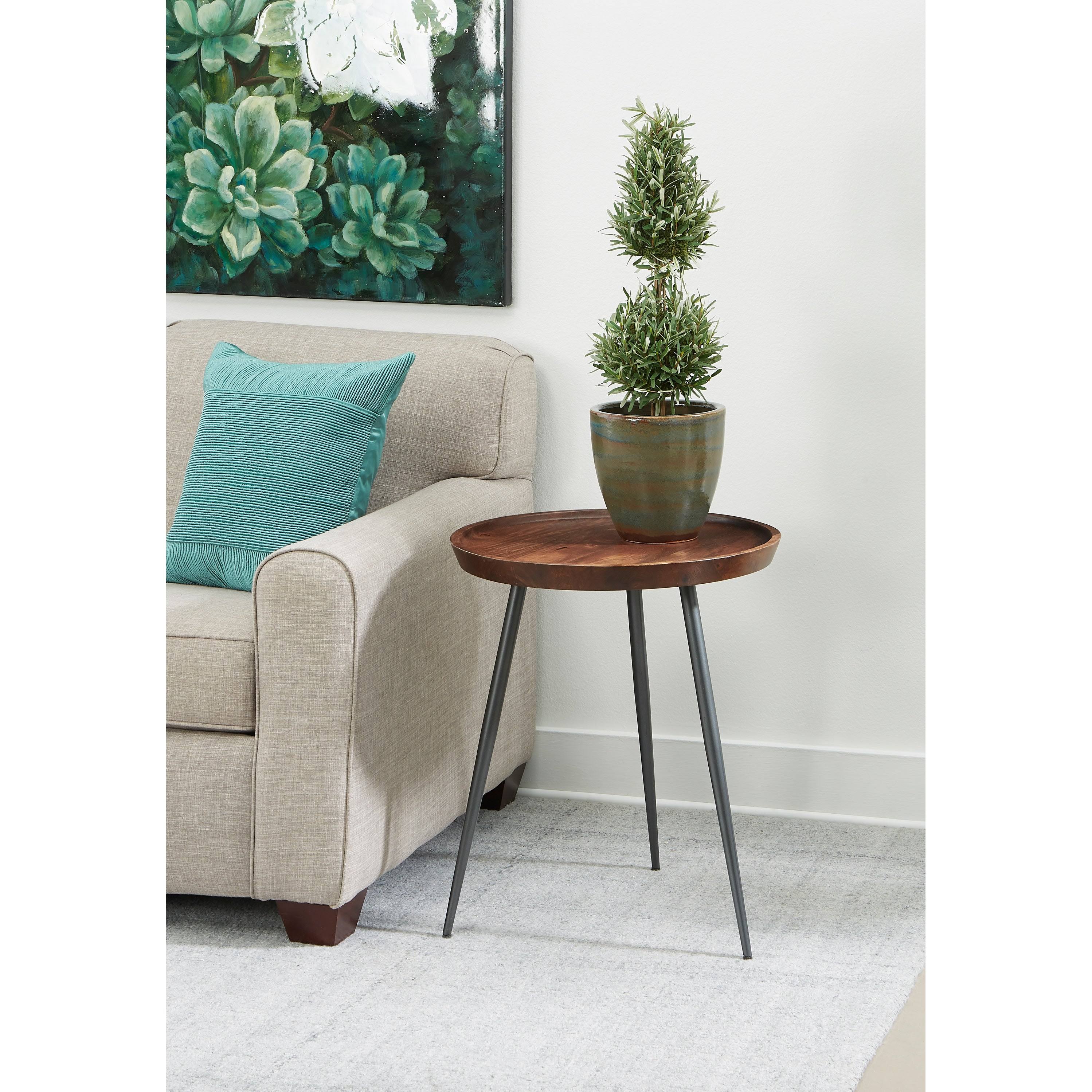 Coast to Coast Brown Gunmetal Accent Table