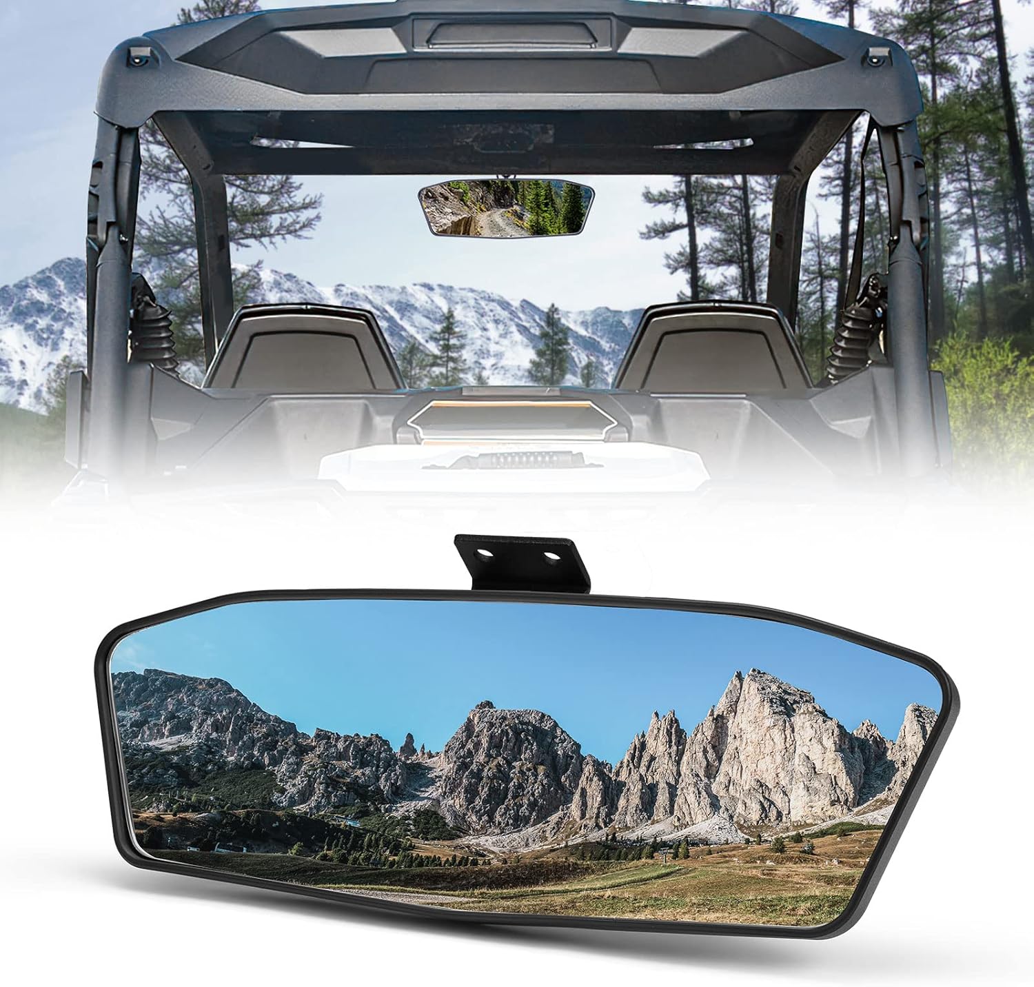 Kemimoto Maverick Sport Mirror, Rear View Panoramic Center Maverick Trail Interior Mirror Compatible with Can Am Maverick Trail Sport MAX DPS XXC XMR XRC Replace OEM #715004924