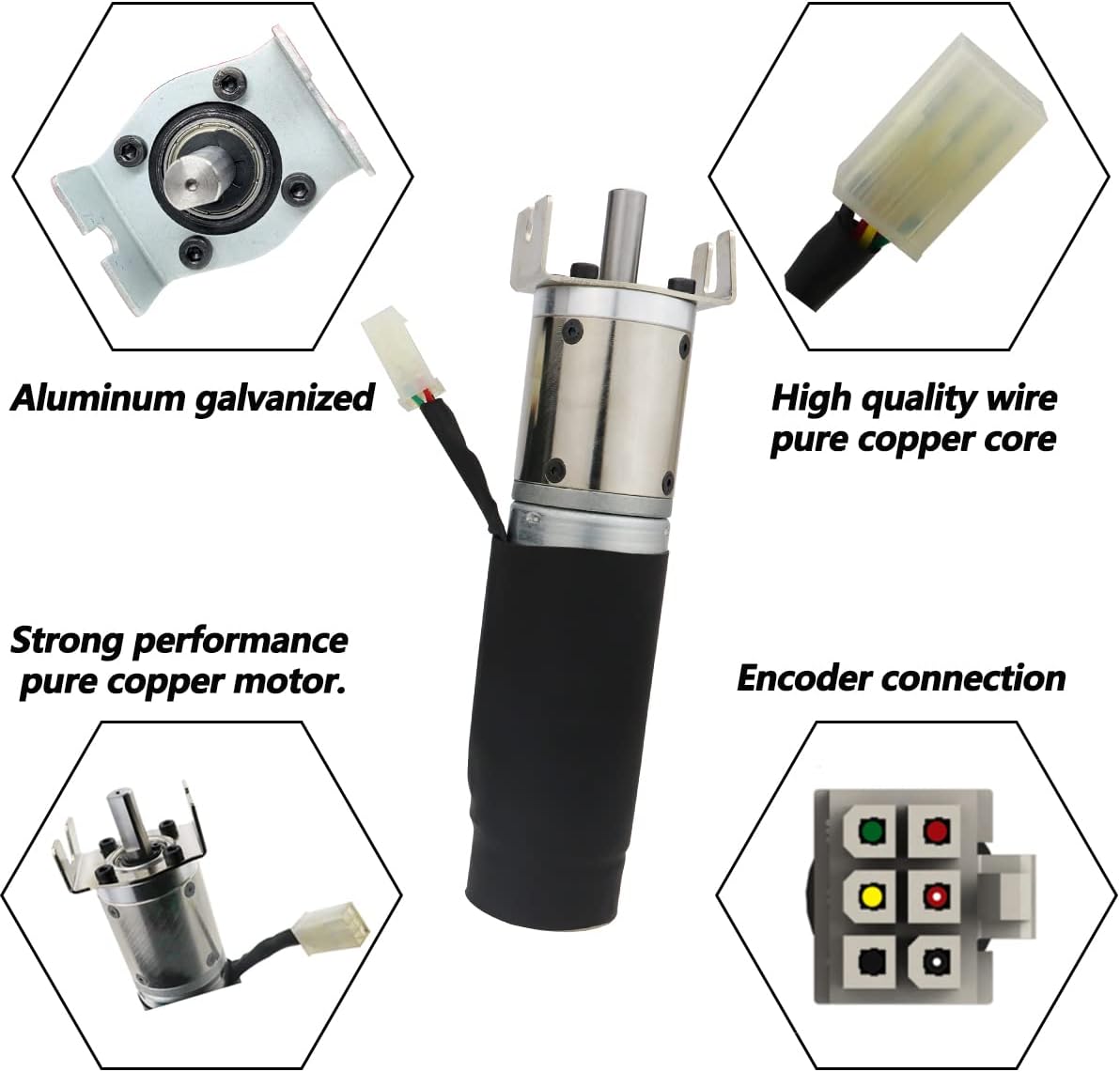 kalageen 364262 RV in-Wall Slide-Out Motor (OEM), SlimRack Slide-Out Motor with Brake, 42mm Mid Torque Motor, Compatible with lippert Schwintek in-Wall Slide System (Three Year Warranty)