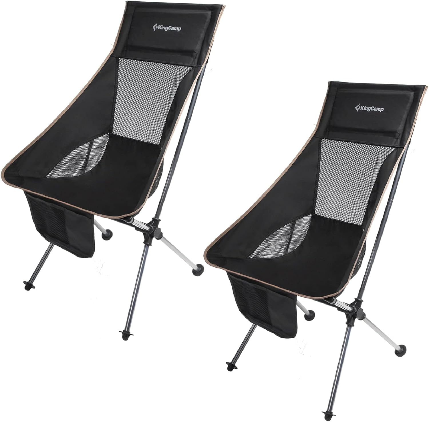 KingCamp Lightweight High Back Camping Chair Compact Folding Ultralight Camping Chair for Lawn Traveling Picnic