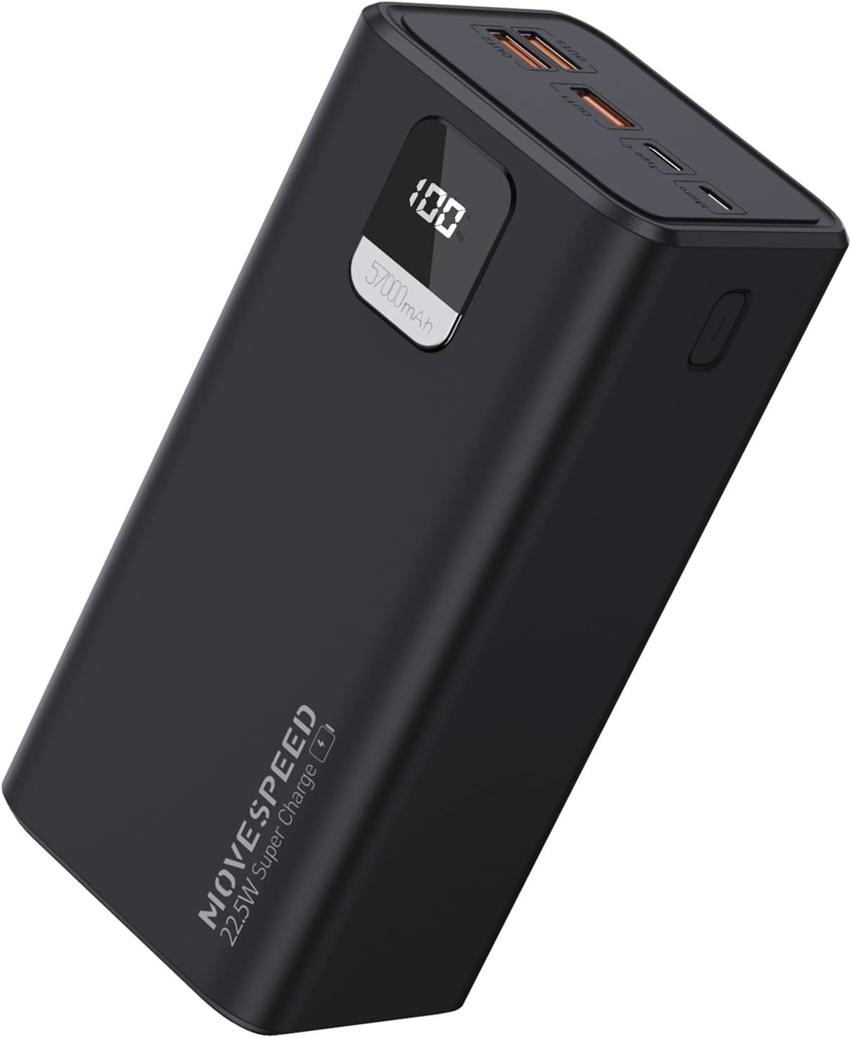 57000mAh Power Bank, MOVESPEED Portable Charger 20W PD USB C & 22.5W QC Fast Charging, 4 Outputs & 2 Inputs External Battery Pack with LED Display Powerbank for Cell Phones, Tablet，Laptop, Travel Pack of 2