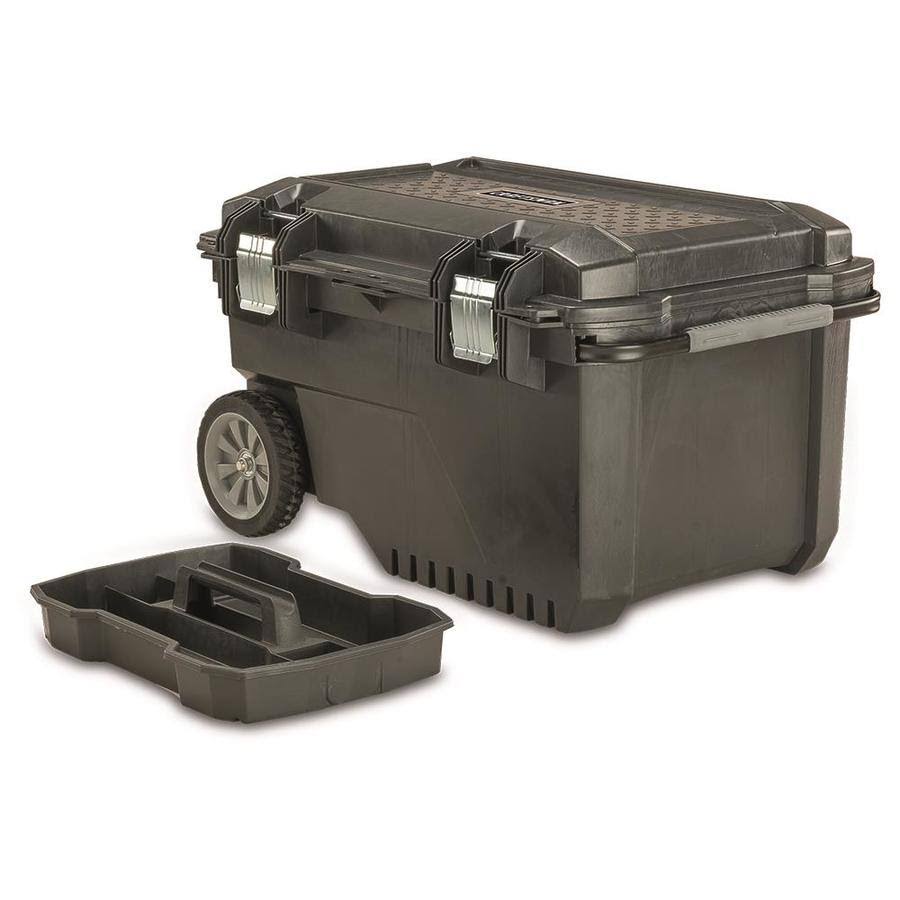 Craftsman 29-in Black Plastic Wheels Lockable Tool Box Cmst24800