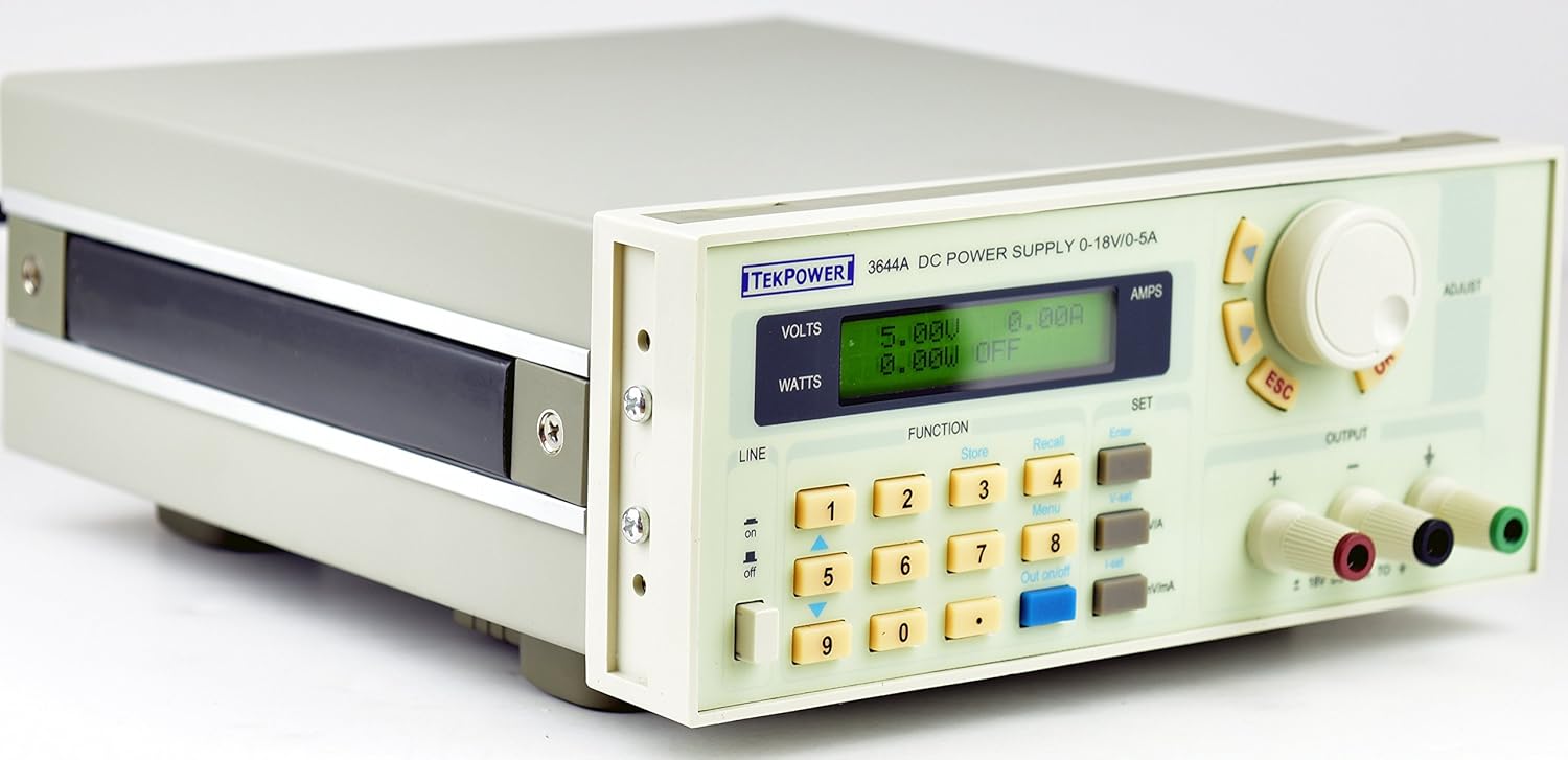 Tekpower TP3644A Programmable DC Power Supply 0-18V @ 0-5A with USB Connection and Mountable Rack