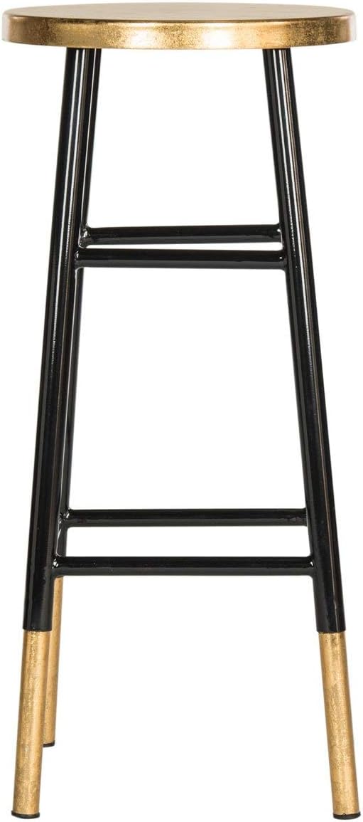 Safavieh Home Collection Emery Black and Dipped Gold Leaf 30-inch Barstool
