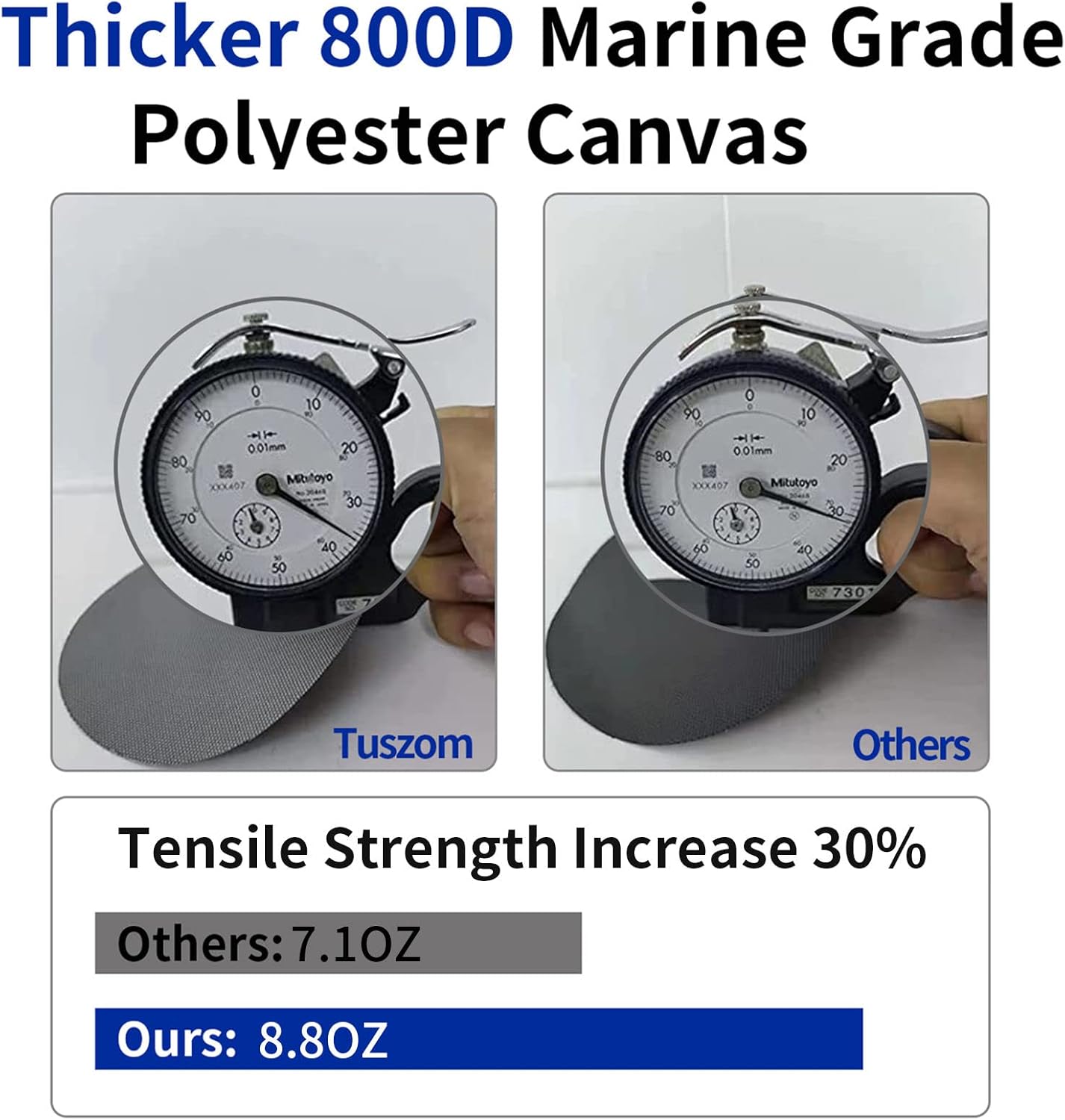 Tuszom 100% Waterproof Bass Boat Cover 800D Marine Grade Polyester Canvas Trailerable Anti-UV Bass Tracker Boat Cover, 16-18.5 ft Long by up to 98 inches Wide
