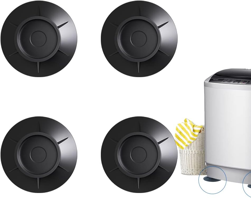 Anti Vibration Pads, Washing Machine Base Foot Pads, Anti-Walk Washer Mats, Washing Machine Anti Vibration Stabilizer, Washing Machine Pads Shock and Noise Cancelling for Washer and Dryer Set of 4