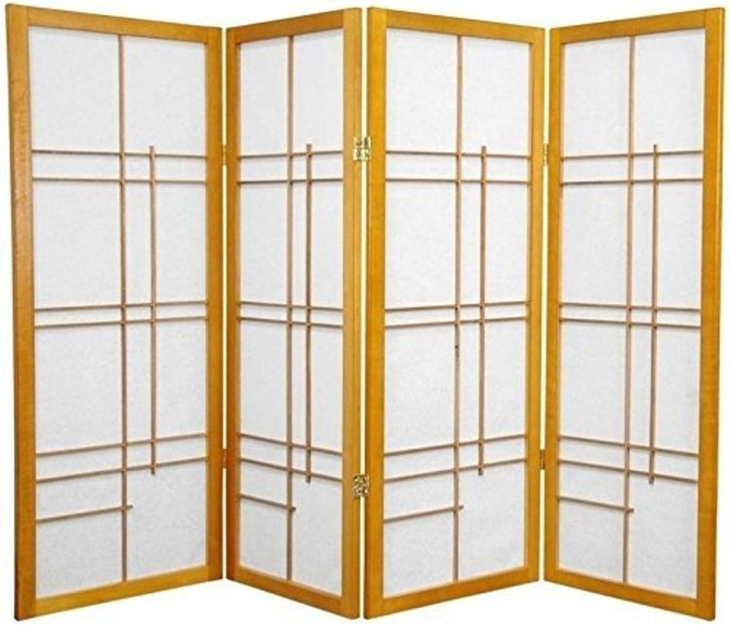 Oriental Furniture 4 ft. Tall Eudes Shoji Screen - Black - 4 Panels