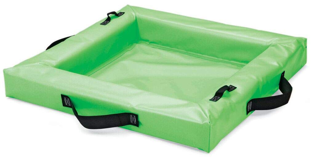 SpillTech Duck Pond, Spill Containment Berm, 4’ x 4’ x 4” (L x W x H), 40-Gallon Sump Capacity, Green (DKP4X4)
