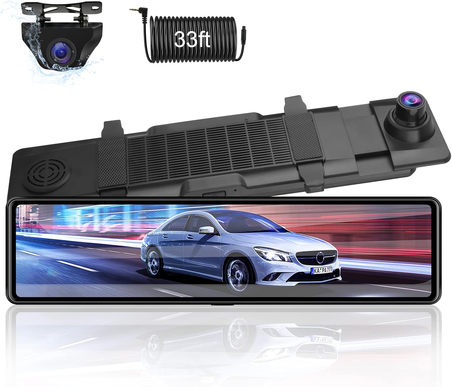 【Newest 11''】 Mirror Dash Cam Front and Rear Dual 1080P Rear View Mirror Camera FHD IPS Full Touch Screen Rearview Dashcam Waterproof Backup Camera with Enhanced Night Vision 170&deg; Wide Angle for Cars