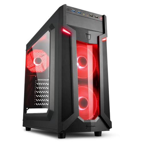 Sharkoon VG6-W Computer Case Midi-Tower Black Hardware/Electronic