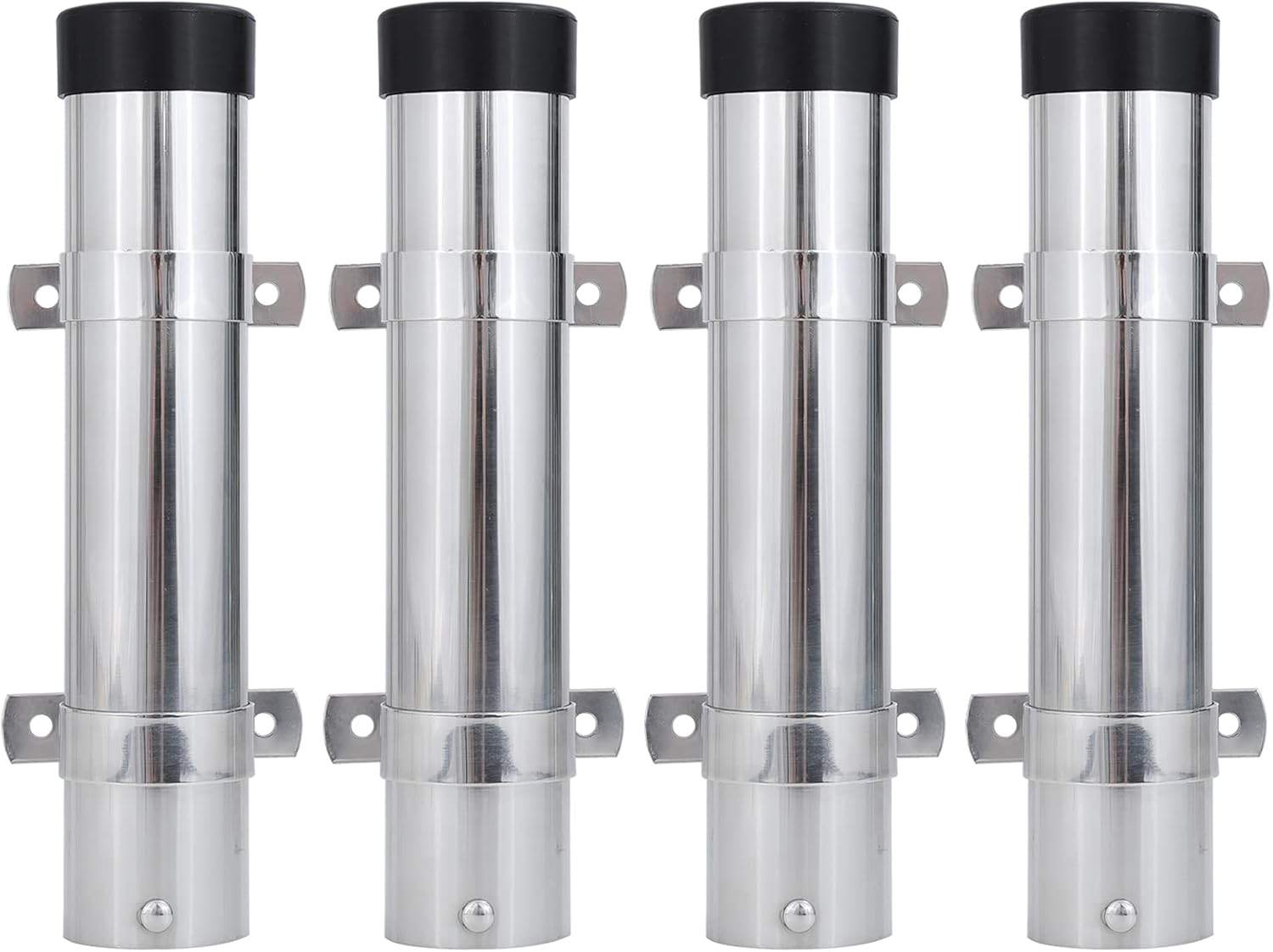 AMYSPORTS Steel Wall Rod Holder Fishing Stainless Mount Rod Holder Marine Side Boat Pole Holders Kayak Saltwater Freshwater Pack of 2