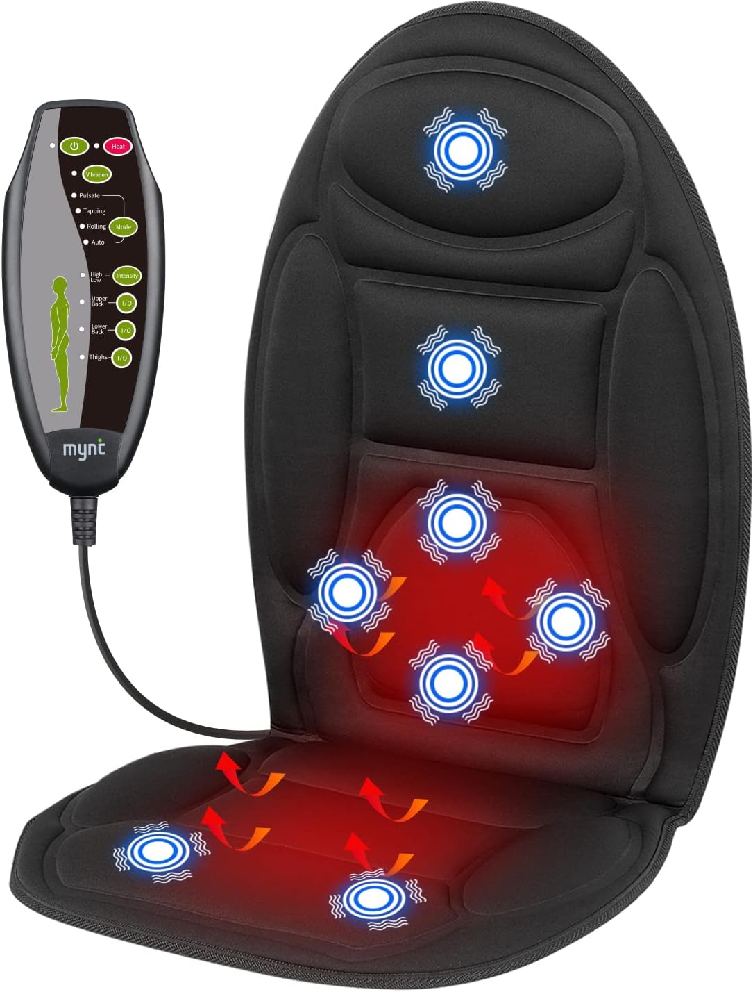 Vibrating Massager Seat Cushion with Fast Heat,8 Vibration Massage Nodes to Release Stress and Fatigue,Back Massager Chair Pad for Back