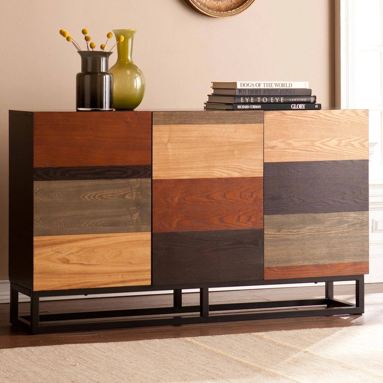 Southern Enterprises Harvey Credenza - Multi-Tonal, Black