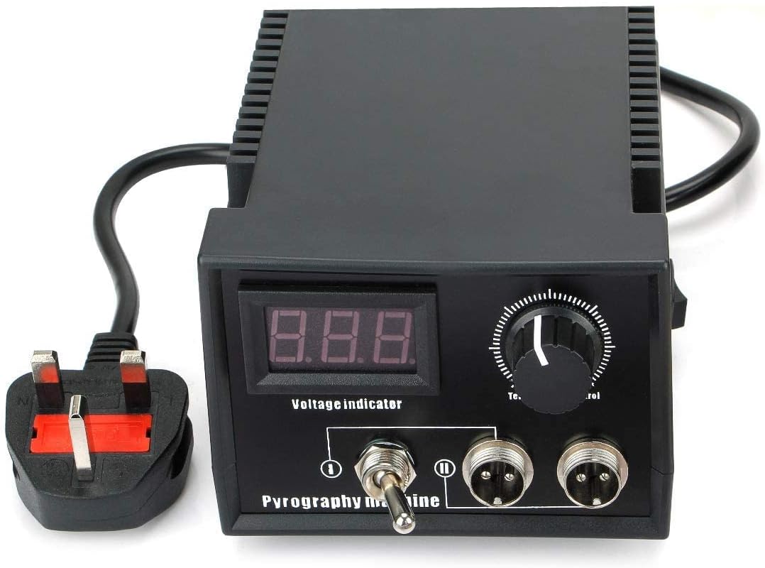 Pyrography Pen Wood Burning Tools Kit Digital Temperature Control Pyrography Machine with Soldering Pen and Tips Wood Crafting Tools for Carving Embossing