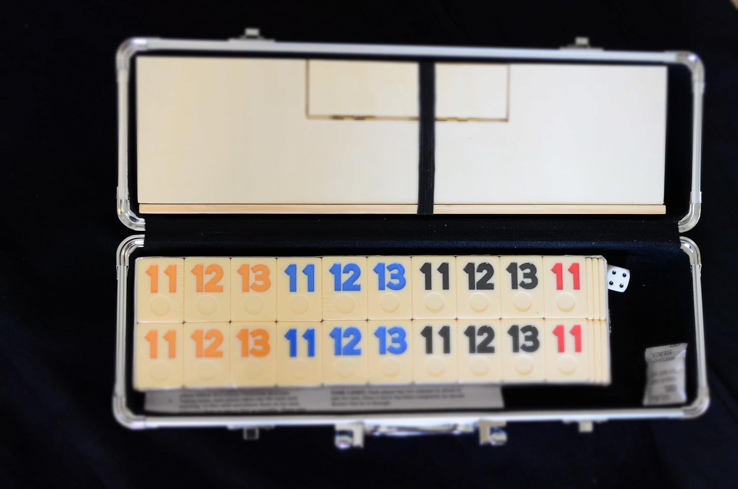 Deluxe Rummy with Wooden Racks in Aluminum Case Pack of 2