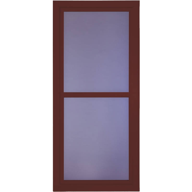 Larson 32x22 x 81x22 Cranberry Retractable Screen Full View Low-E Glass Easy Hang Storm Door