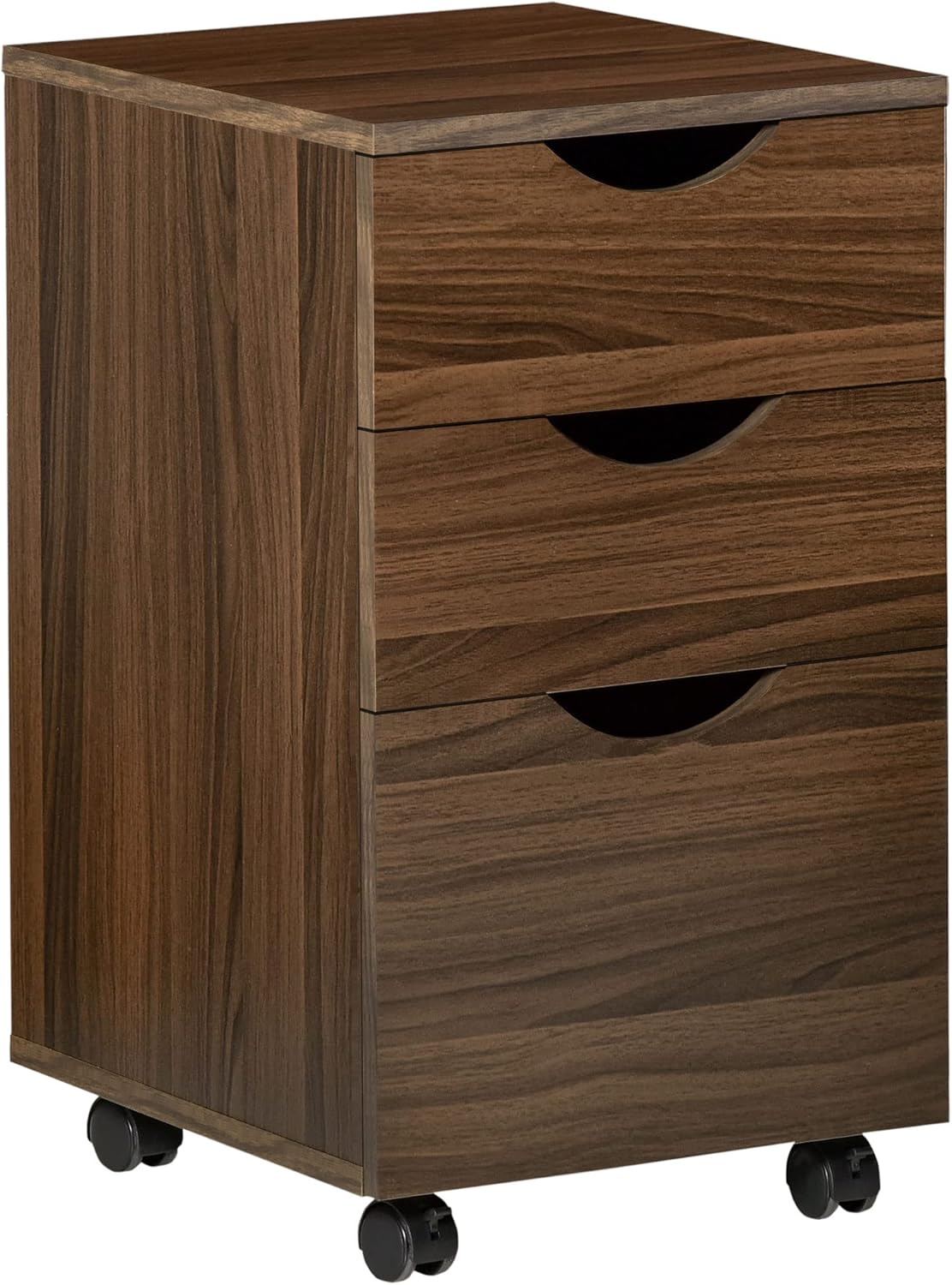 HOMCOM 3 Drawer File Cabinet, Rolling Vertical A4 Paper Letter Binder, 14