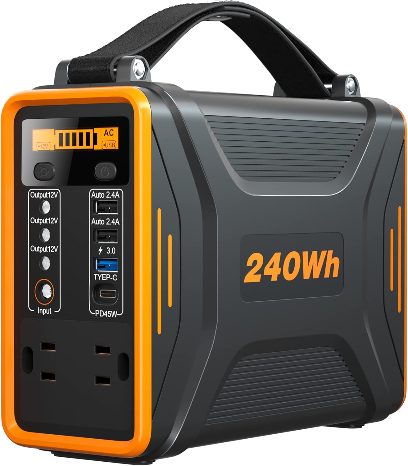 sevkumz Portable Power Station, 240Wh Backup LiFePO4 Battery, 110V/200W Pure Sine Wave AC Outlet, Solar Generator (Solar Panel Not Included) for Outdoors Camping Travel Hunting Emergency