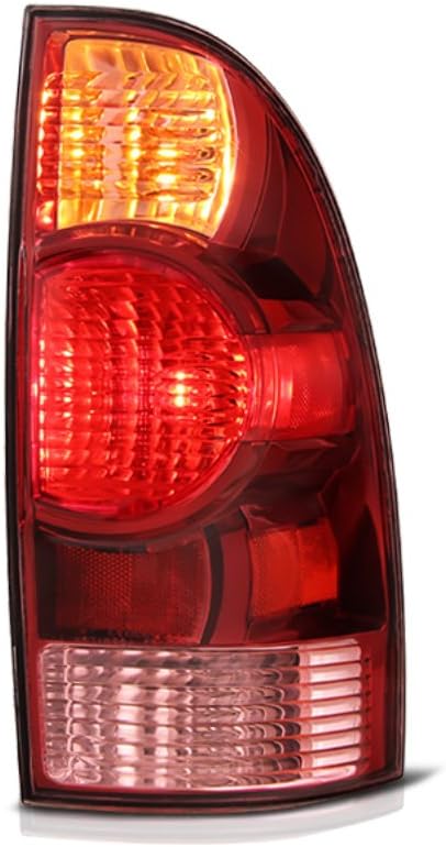 VIPMOTOZ Red Lens OE-Style Tail Light Lamp Assembly For 2005-2008 Toyota Tacoma Pickup Truck, Driver Side