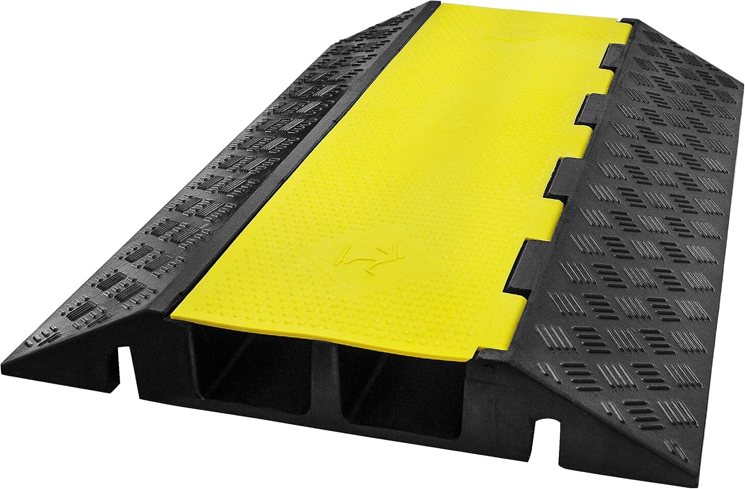 SENDUO 1 Pack of 2 Channel Cable Protector Ramp, Cable Protector with a Heavy-Duty 66,000 lbs Per Axle Load Capacity,Dual 4