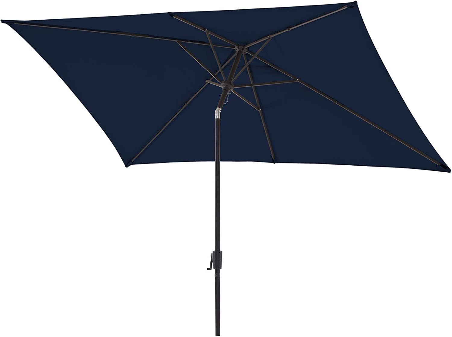 Wikiwiki Olefin Rectangular Market Umbrella Patio Outdoor Table Umbrellas with 3-year Nonfading Olefin Canopy and Push Button Tilt for Garden, Lawn, Backyard & Pool (6.6x9.8 FT, Navy Blue)