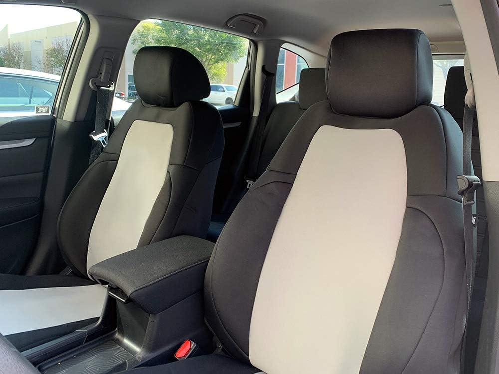 CarsCover Custom Fit 2017-2020 Honda CR-V Neoprene Car SUV Wagon Front Seat Covers Gray & Black Sides Tailor Made Seat CRV All Models Cover